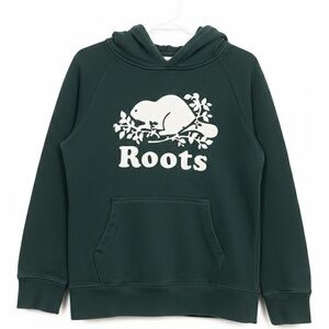Roots Kids Dark Green Hoodie with Logo